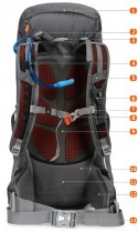 BERGSON ANETO WYGODNY PLECAK TREKKINGOWY 45L