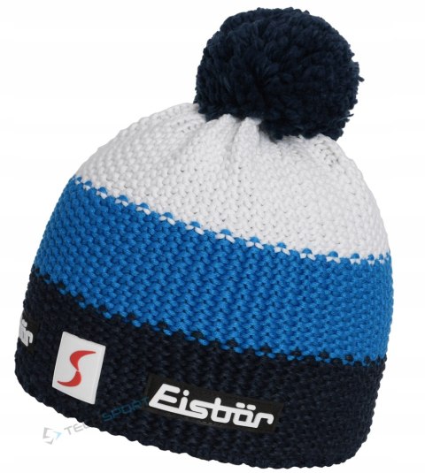 MARKOWA CIEPŁA CZAPKA ZIMOWA EISBAR STAR POMPON MU 403346 224 WEŁNA MERINO