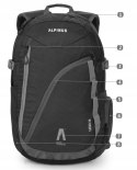 ALPINUS LECCO 2 PLECAK SPORTOWY WENTYLOWANY TREKKINGOWY MIEJSKI 15L