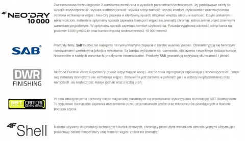 4F M75 WINTER KURTKA ZIMOWA OCIEPLANA MEMBRANA NEO'DRY 10'000 3XL 4F M75 WINTER KURTKA ZIMOWA OCIEPLANA MEMBRANA NEO'DRY 10'000 3XL