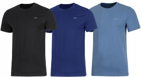 4F ZESTAW 3szt. 3-PAK MĘSKA KOSZULKA T-SHIRT 100% BAWEŁNA / rozm L