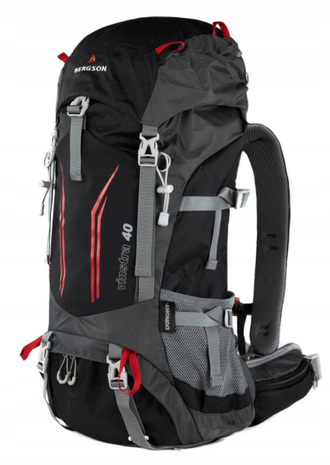 ODDYCHAJĄCY MARKOWY PLECAK TREKKINGOWY BERGSON VINSTRA 40L | CZARNY ODDYCHAJĄCY MARKOWY PLECAK TREKKINGOWY BERGSON VINSTRA 40L | CZARNY