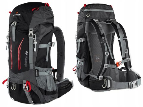 ODDYCHAJĄCY MARKOWY PLECAK TREKKINGOWY BERGSON VINSTRA 40L | CZARNY ODDYCHAJĄCY MARKOWY PLECAK TREKKINGOWY BERGSON VINSTRA 40L | CZARNY