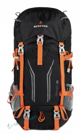 ODDYCHAJĄCY PLECAK TREKKINGOWY BERGSON TUNNEBO 35L | CZARNO-POMARAŃCZOWY