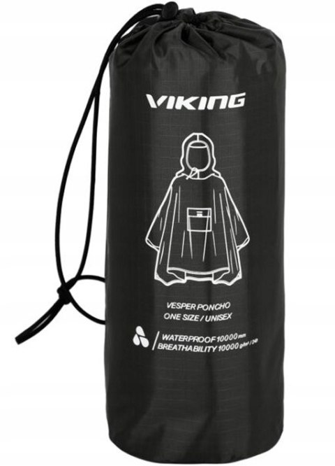 PONCZO PRZECIWDESZCZOWE VIKING VESPER CZARNE - PELERYNA TURYSTYCZNA UNISEX PONCZO PRZECIWDESZCZOWE VIKING VESPER CZARNE - PELERYNA TURYSTYCZNA UNISEX