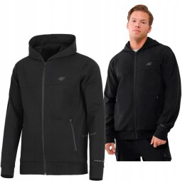 4F MĘSKA BLUZA Z KAPTUREM BAWEŁNA ROZPINANA KIESZENIE NA ZAMEK / XXXL 3XL