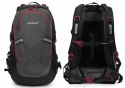 WYGODNY POJEMNY PLECAK SZKOLNY CAMPUS HORTON | 45L | SZARO-CZERWONY