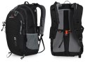 BERGSON EVJE 30L | STYLOWY LEKKI PLECAK Z PRZEWIEWNYM PANELEM | CZARNY