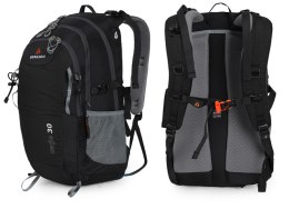 BERGSON EVJE 30L | STYLOWY LEKKI PLECAK Z PRZEWIEWNYM PANELEM | CZARNY