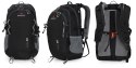BERGSON EVJE 30L | STYLOWY LEKKI PLECAK Z PRZEWIEWNYM PANELEM | CZARNY