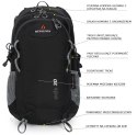 BERGSON EVJE 30L | STYLOWY LEKKI PLECAK Z PRZEWIEWNYM PANELEM | CZARNY
