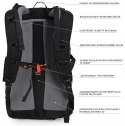 BERGSON EVJE 30L | STYLOWY LEKKI PLECAK Z PRZEWIEWNYM PANELEM | CZARNY