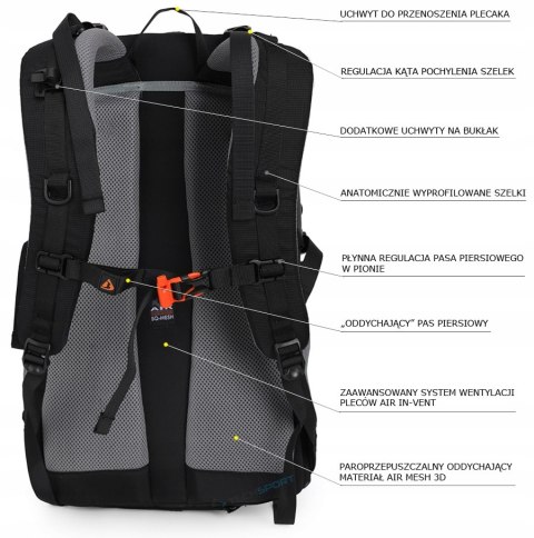 BERGSON EVJE 30L | STYLOWY LEKKI PLECAK Z PRZEWIEWNYM PANELEM | CZARNY BERGSON EVJE 30L | STYLOWY LEKKI PLECAK Z PRZEWIEWNYM PANELEM | CZARNY