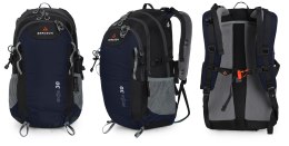 BERGSON EVJE 30L | STYLOWY LEKKI PLECAK Z PRZEWIEWNYM PANELEM | GRANATOWY