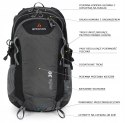 BERGSON EVJE 30L | STYLOWY LEKKI PLECAK Z PRZEWIEWNYM PANELEM | SZARY