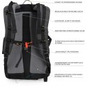 BERGSON EVJE 30L | STYLOWY LEKKI PLECAK Z PRZEWIEWNYM PANELEM | SZARY