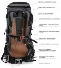 PLECAK TURYSTYCZNY BERGSON MAGNOR 40L | LEKKI, ERGONOMICZNY, | CZARNY