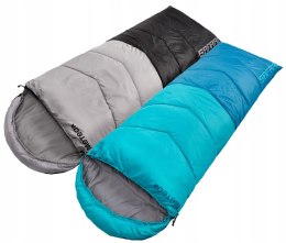2x ZESTAW ŚPIWÓR METEOR SAFARI 250g DO -2°C | PRAWY+LEWY | SZARY+NIEBIESKI