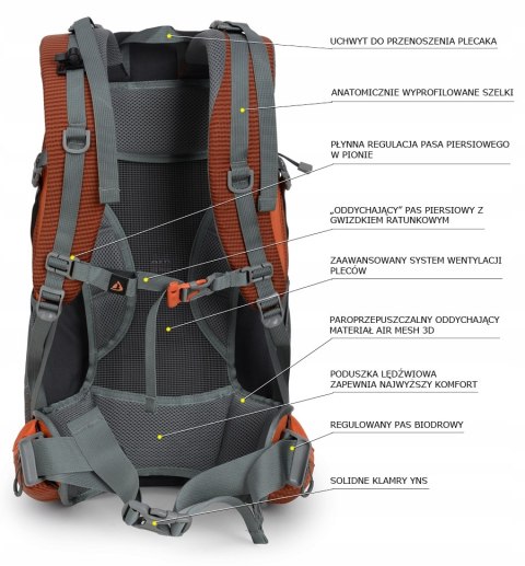 BERGSON MOLDE 30L- WYGODNY PLECAK GÓRSKI | ODDYCHAJĄCY | POMARAŃCZ BERGSON MOLDE 30L- WYGODNY PLECAK GÓRSKI | ODDYCHAJĄCY | POMARAŃCZ
