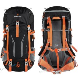 BERGSON TUNNEBO 35L |ODDYCHAJĄCY PLECAK TREKKINGOWY | CZARNO-POMARAŃCZOWY