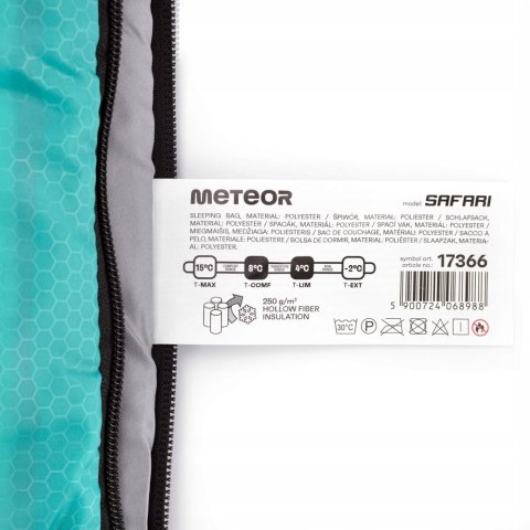 ŚPIWÓR METEOR SAFARI 250g MUMIA DO -2°C TURYSTYCZNY | ZAMEK LEWY | MIĘTOWY ŚPIWÓR METEOR SAFARI 250g MUMIA DO -2°C TURYSTYCZNY | ZAMEK LEWY | MIĘTOWY