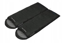 2x ŚPIWÓR CAMPUS COUGAR 350 -9°C ZAMEK L+P ŁĄCZONE TREKKING | CZARNY