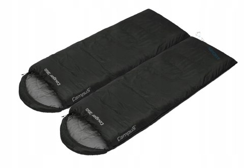 2x ŚPIWÓR CAMPUS COUGAR 350 -9°C ZAMEK L+P ŁĄCZONE TREKKING | CZARNY 2x ŚPIWÓR CAMPUS COUGAR 350 -9°C ZAMEK L+P ŁĄCZONE TREKKING | CZARNY
