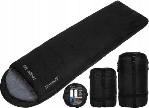 2x ŚPIWÓR CAMPUS COUGAR 350 -9°C ZAMEK L+P ŁĄCZONE TREKKING | CZARNY 2x ŚPIWÓR CAMPUS COUGAR 350 -9°C ZAMEK L+P ŁĄCZONE TREKKING | CZARNY