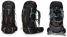 PLECAK TURYSTYCZNY TREKKINGOWY BERGSON MATTERHORN 60-70L DUŻY | CZARNY