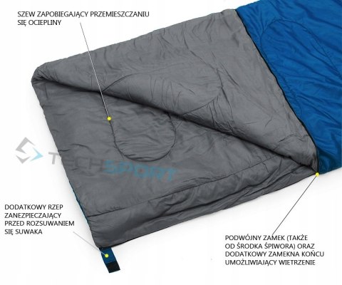 ŚPIWÓR CAMPUS HOBO 200 - ŁĄCZONY, TEMP. DO 3°C | ZAMEK PRAWY | NIEBIESKI ŚPIWÓR CAMPUS HOBO 200 - ŁĄCZONY, TEMP. DO 3°C | ZAMEK PRAWY | NIEBIESKI