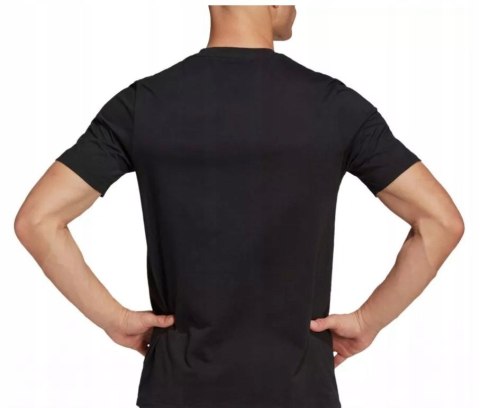ADIDAS KOSZULKA T-SHIRT BAWEŁNA CASUAL | MAŁE LOGO | CZARNA | rozm. XL