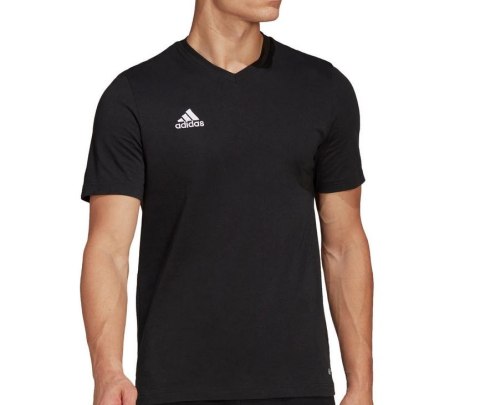 ADIDAS KOSZULKA T-SHIRT BAWEŁNA CASUAL | MAŁE LOGO | CZARNA | rozm. XL
