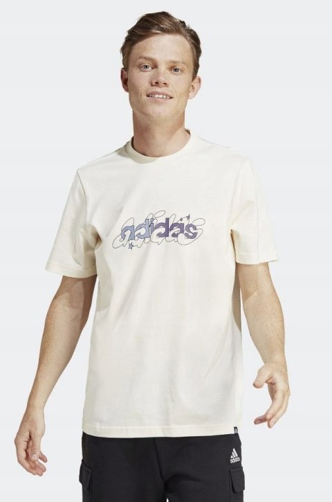 ADIDAS WYGODNA KOSZULKA T-SHIRT BAWEŁNIANA ILLUSTRATED LINEAR GRAPHIC M