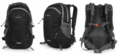 BERGSON FLORO | WENTYLOWANY PLECAK GÓRSKI | POJEMNOŚĆ 28L | CZARNY