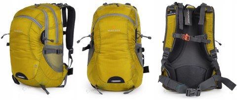 LEKKI PLECAK MIEJSKI BERGSON FLORO 28L | WENTYLOWANY PRZEWIEWNY | ŻÓŁTY