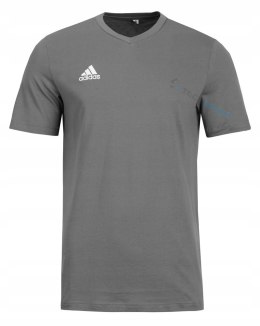 ADIDAS KOSZULKA T-SHIRT BAWEŁNA | MAŁE LOGO | SZARA | rozm. XL
