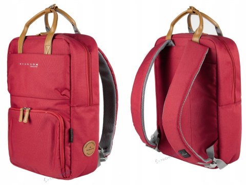 ELEGANCKI PLECAK BERGSON CITYPULSE | Z MIEJSCEM NA LAPTOPA | 14L | CZERWONY