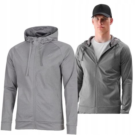4F MĘSKA SPORTOWA BLUZA Z KAPTUREM ROZPINANA TERMOAKTYWNA / rozm XL