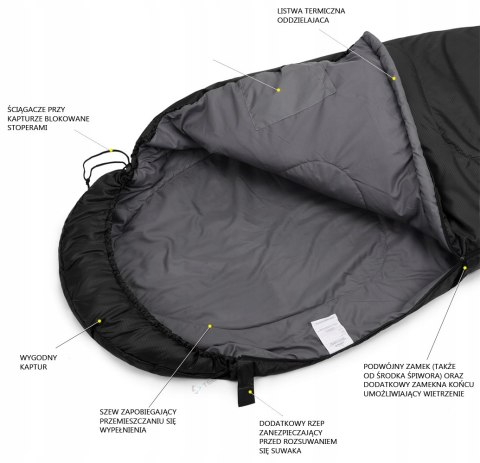 CAMPUS VELLO 50 LEKKI ŚPIWÓR MUMIA ŁĄCZONY