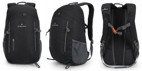 WENTYLOWANY PLECAK GÓRSKI BERGSON VESTFOLD | POJEMNOŚĆ 25L | CZARNY
