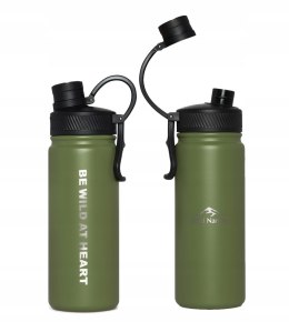 BUTELKA TERMICZNA FJORD NANSEN KALDI 650ml | SZCZELNA ZE SŁOMKĄ | OLIWKA