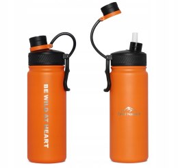 BUTELKA TERMICZNA FJORD NANSEN KALDI 650ml | SZCZELNA ZE SŁOMKĄ | POMARAŃCZ