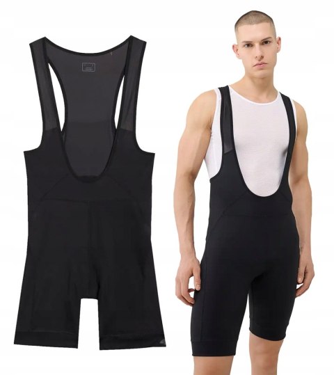 4F KRÓTKIE MĘSKIE LEGINSY ROWEROWE | Z ŻELOWĄ WKŁADKĄ | Z SZELKAMI | roz M