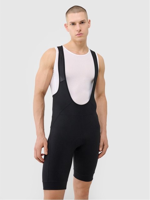 4F KRÓTKIE MĘSKIE LEGINSY ROWEROWE | Z ŻELOWĄ WKŁADKĄ | Z SZELKAMI | roz M