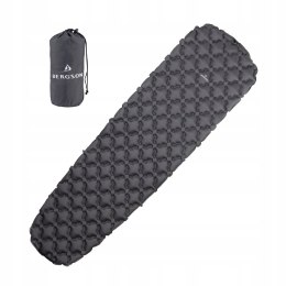 BERGSON AIRLITE I LEKKI WYGODNY DMUCHANY MATERAC CAMPINGOWY | SZARY