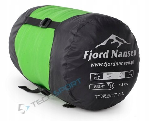 FJORD NANSEN CIEPŁY ŚPIWÓR TORGET XL DO -19st | ZIELONY