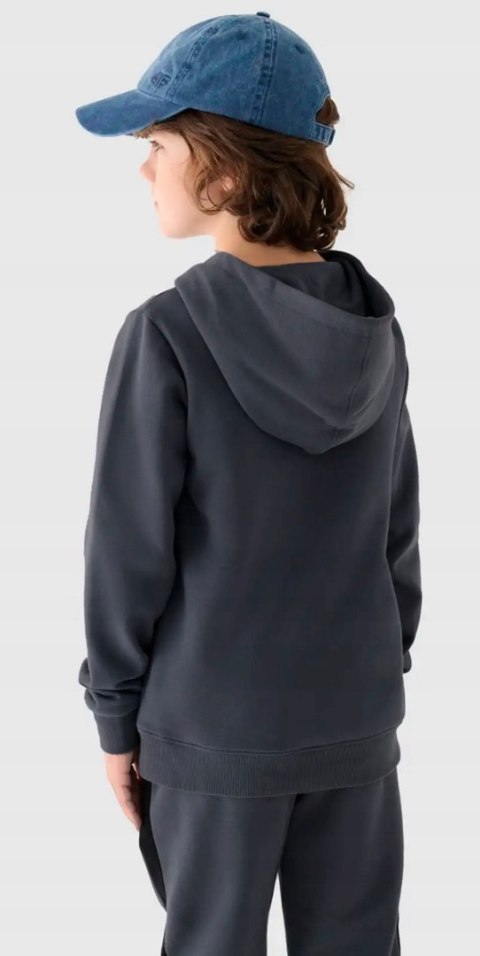 4F OCIEPLANA CHŁOPIĘCA JUNIORSKA BLUZA KANGURKA Z KAPTUREM / rozm 146