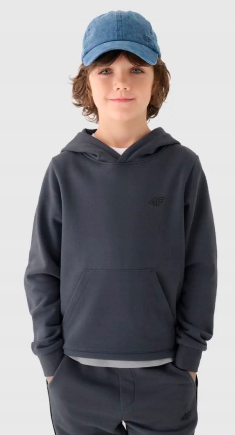 4F OCIEPLANA CHŁOPIĘCA JUNIORSKA BLUZA KANGURKA Z KAPTUREM / rozm 146