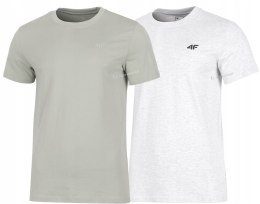 4F ZESTAW 2szt. 2-PAK MĘSKA KOSZULKA T-SHIRT 100% BAWEŁNA / rozm L