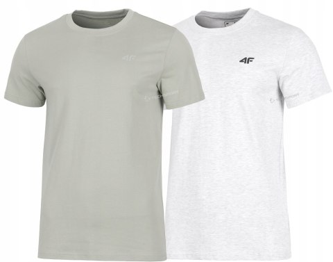 4F ZESTAW 2szt. 2-PAK MĘSKA KOSZULKA T-SHIRT 100% BAWEŁNA / rozm L